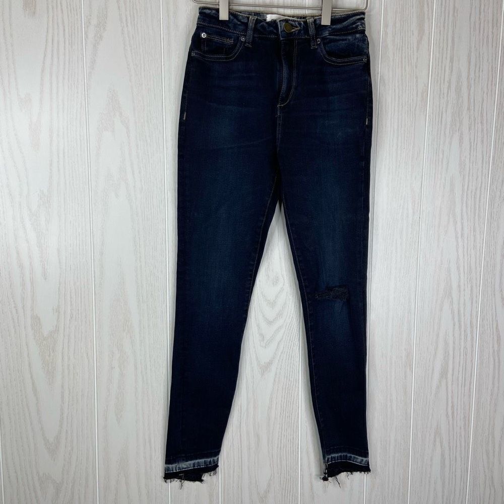 DL1961 Women's Blue Distressed Chrissy Trimtone Skinny Denim Jeans Size 25